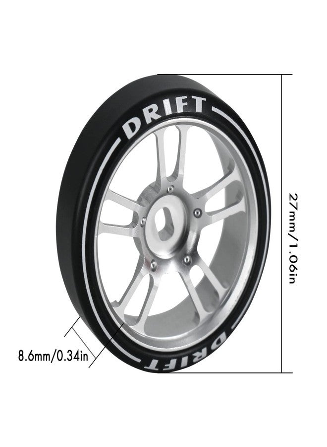 مجموعة عجلات Abendor مكونة من 4 قطع، 10 أضلاع، 22.4 مم، لسيارات التحكم عن بعد بمقياس 1/28، مزودة بشعار، وإطارات سيارات التحكم عن بعد، [2N+2W] متينة، مناسبة لسيارات Mini-Q HGD1 Mini-Z DRZ Wltoys K969 بمقياس 1/28، قطع غيار لترقية سيارات التحكم عن بعد (فضي). - Image 5